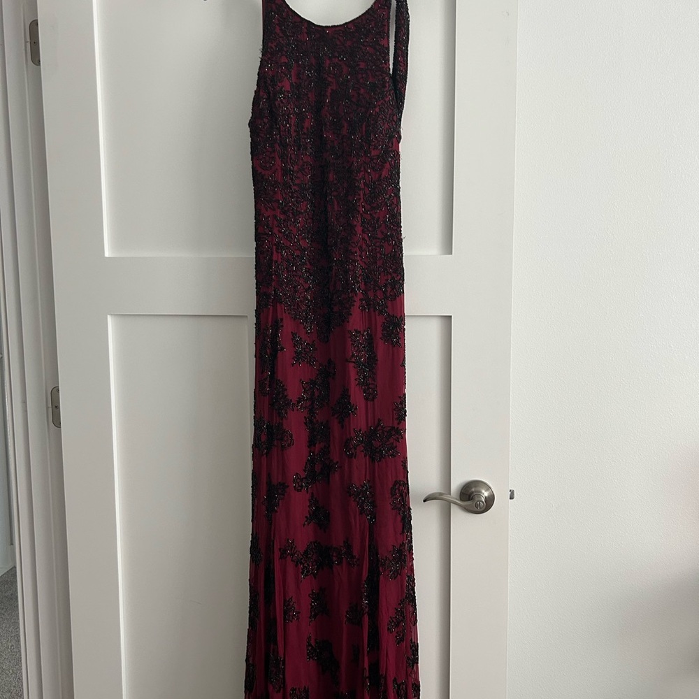 Scala Black and Red Lace Maxi Dress